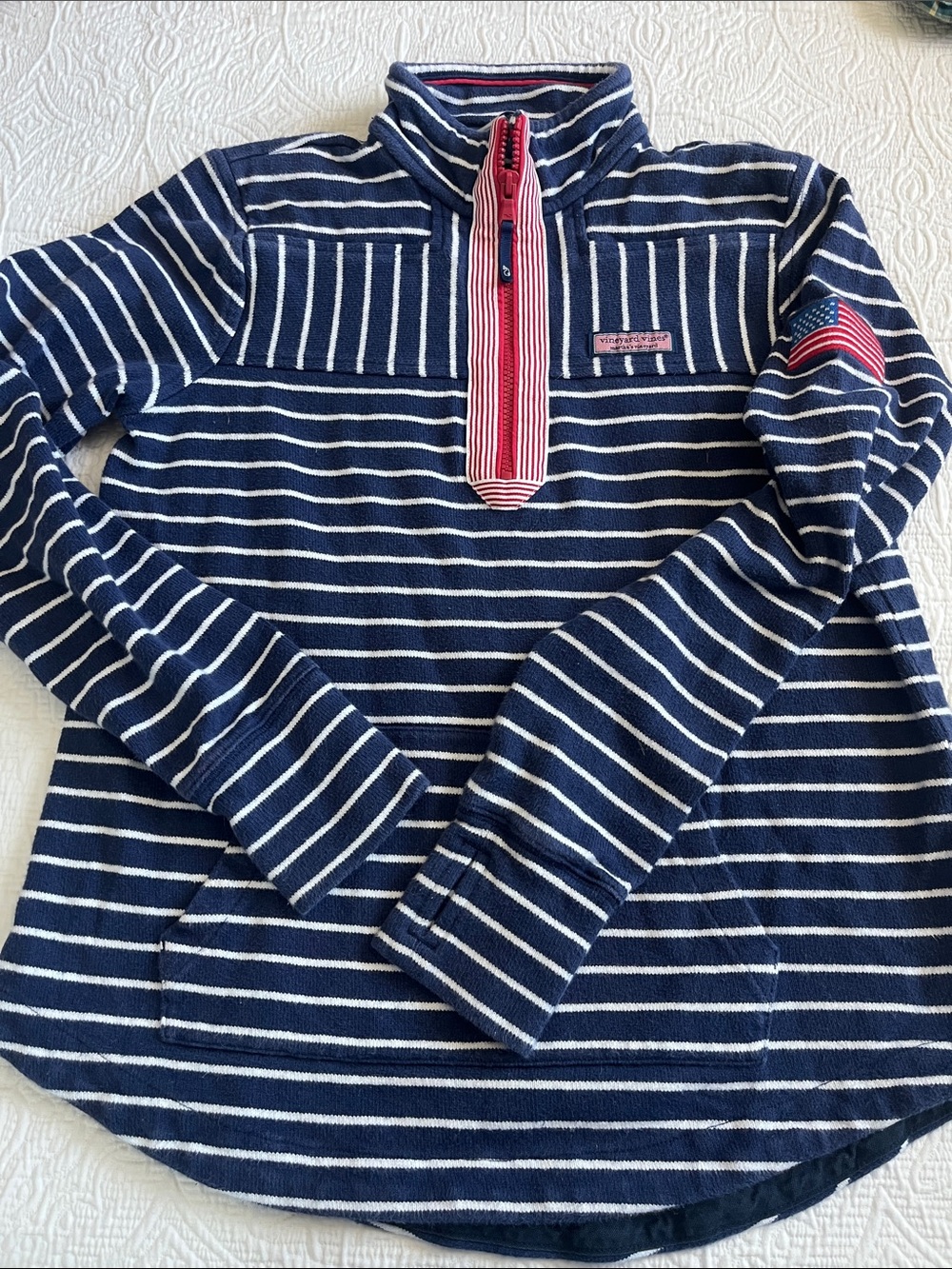 Women’s Vineyard Vines quarter zip American flag